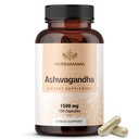 HERBAMA Ashwagandha kapsule - 1500mg Pure Ashwagandha Root Focus dodatek - Vegan, Non-GMO Mood & Calm podporo dodatek za odrasle, 100 Caps