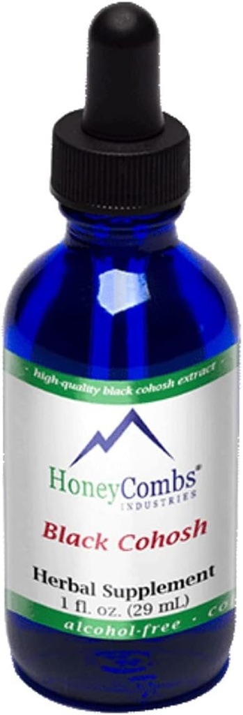 HoneyCombs Black Cohosh Liquid Extract – Zeliščni dodatek za ženske Wellness – Hladno, Alkohol brez alkohola, 1 fl oz