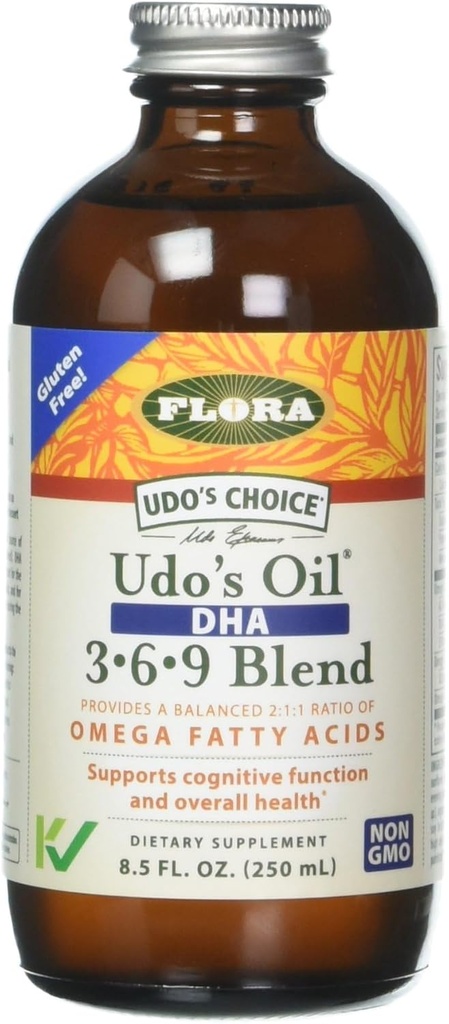 Mešanica olja UDO Triple Omega 3-6-9 DHA, 8.5 oz - brez GMO & gluten