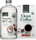 Naravna sila Ekološka čista kava + Organska MCT Oil Bundle – 100% Pure Coconut MCTs & Mold & Mycotoksin Free Coffee – Ne-GMO, Keto, Paleo in Vegan - 10 Oz Bag in 32 Oz Steklena steklenica