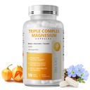 Trojni magnezijev kompleks - Magnezij Glicinat, Taurat & Malate dodatek z Omega3, Ashwagandha, GABA za spanje, Brain Heart & Muscle Support - visoka absorpcija in nežna, Vegan, 120 kapsul