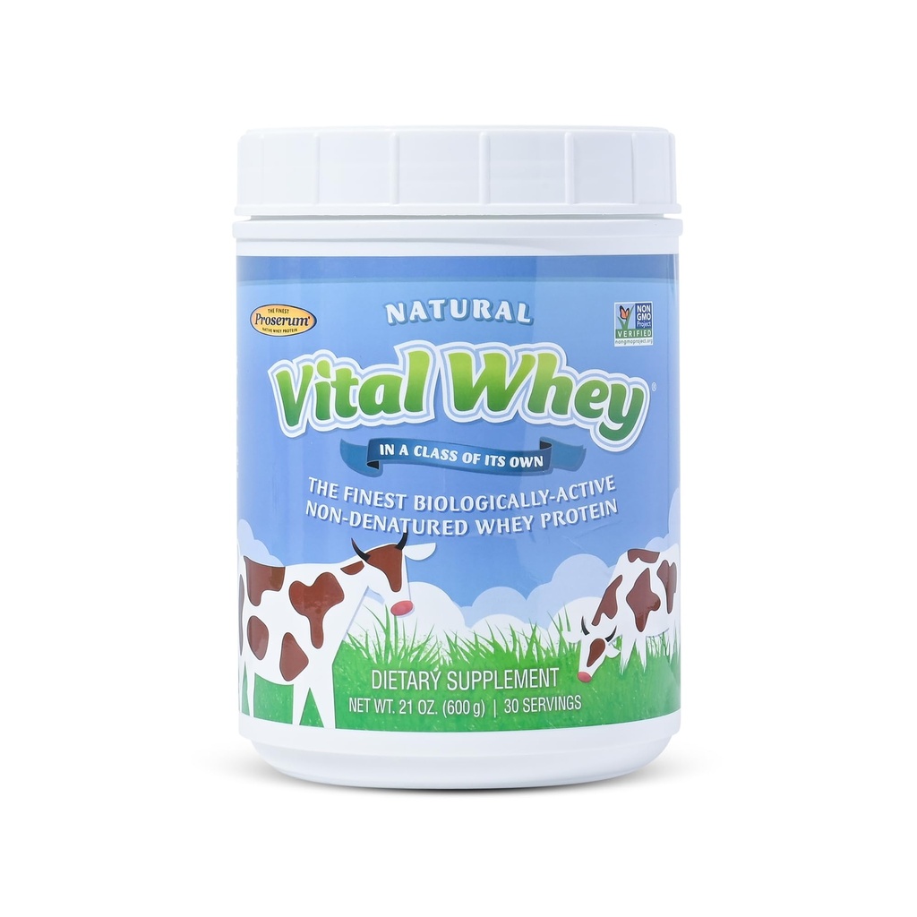 Grass-Fed Whey Protein Powder for Immune Vitality, Natural Flavor 600g (30 Servings), 15g Protein per Serve, Vital Whey, Clean Holistics, Wellness Nutrition