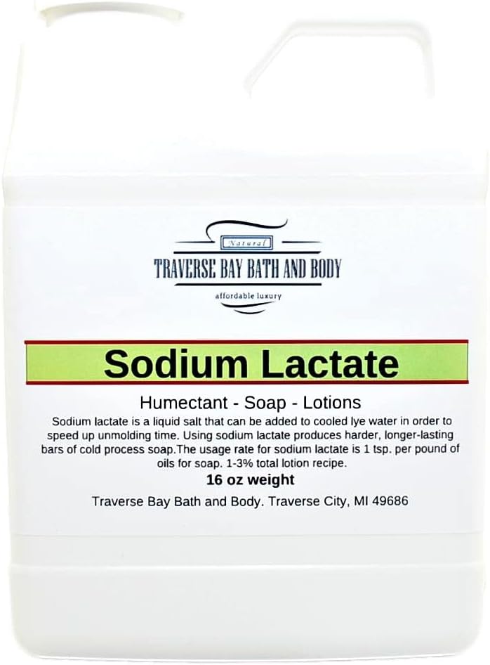 Traverse Bay Bath in Body Natrijev laktat, 16 oz, Varnostno zaprta posoda. 60% koncentracija USP Natural Conservative v ZDA