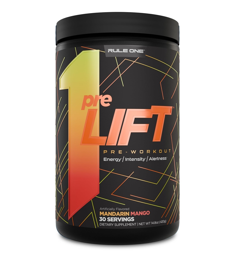 Pravilo 1 pred treningom – 6g Citrulin, 3,2g Beta Alanine, 3 Kofeinski viri + 20 Drugi viri za energijo, budnost in vzdržljivost (30 strežb, mandarin Mango)
