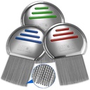 Uši Comb - (Pack of 3) glava Lice zdravljenje, ki je individualno pakirana Professional Nerjaveče jeklo zanke in Nit Combs odstrani jajca z okroglimi nasveti za udobje