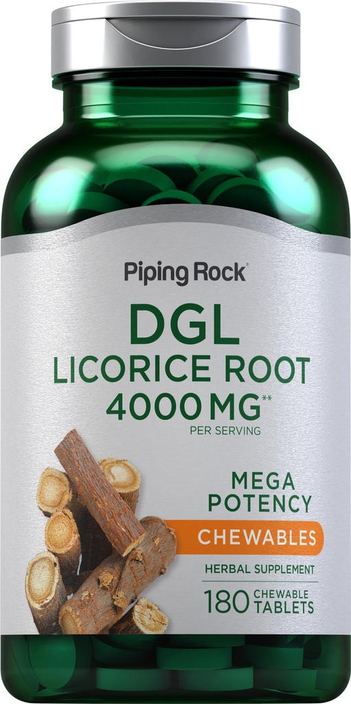 Piping Rock DGL Licorice žvečljive tablete 4000mg 