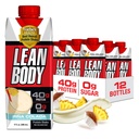Nasičeno telo, pripravljeno za pitje Pina Colada Protein Shake, 40g beljakovine, sirotkine mešanice, 0 sladkor, Gluten brez, 22 Vitamini in minerali, 17 Fl Oz (Pack of 12)