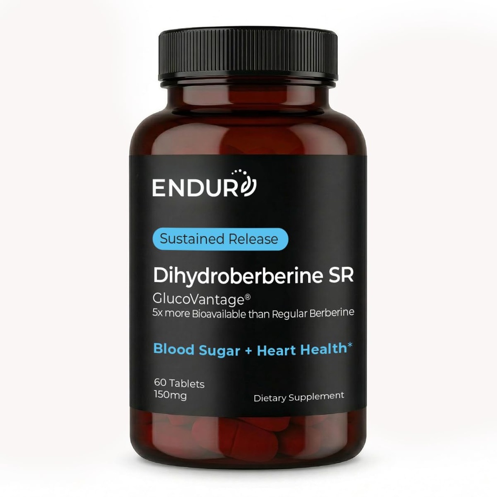 Endur dihidroberberin SR, podpira zdravje in presnovo sladkorja v krvi, odlično za podporo pri upravljanju telesne mase, brez glutena, 150 mg (60 tablet)
