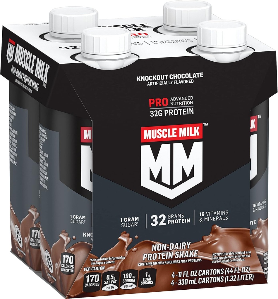 Muscle Milk Pro serija beljakovin Shake, knockout čokolada, 4 Count