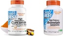 Zdravnik's BEST DRB-00107 Visoka absorpcija Curcumin iz kurkumin korena s C3 Complex & BioPerine 500mg & 3000 GDU Bromelain Proteolitični Prebavne encime dopolnila, Podpira zdravo prebavo