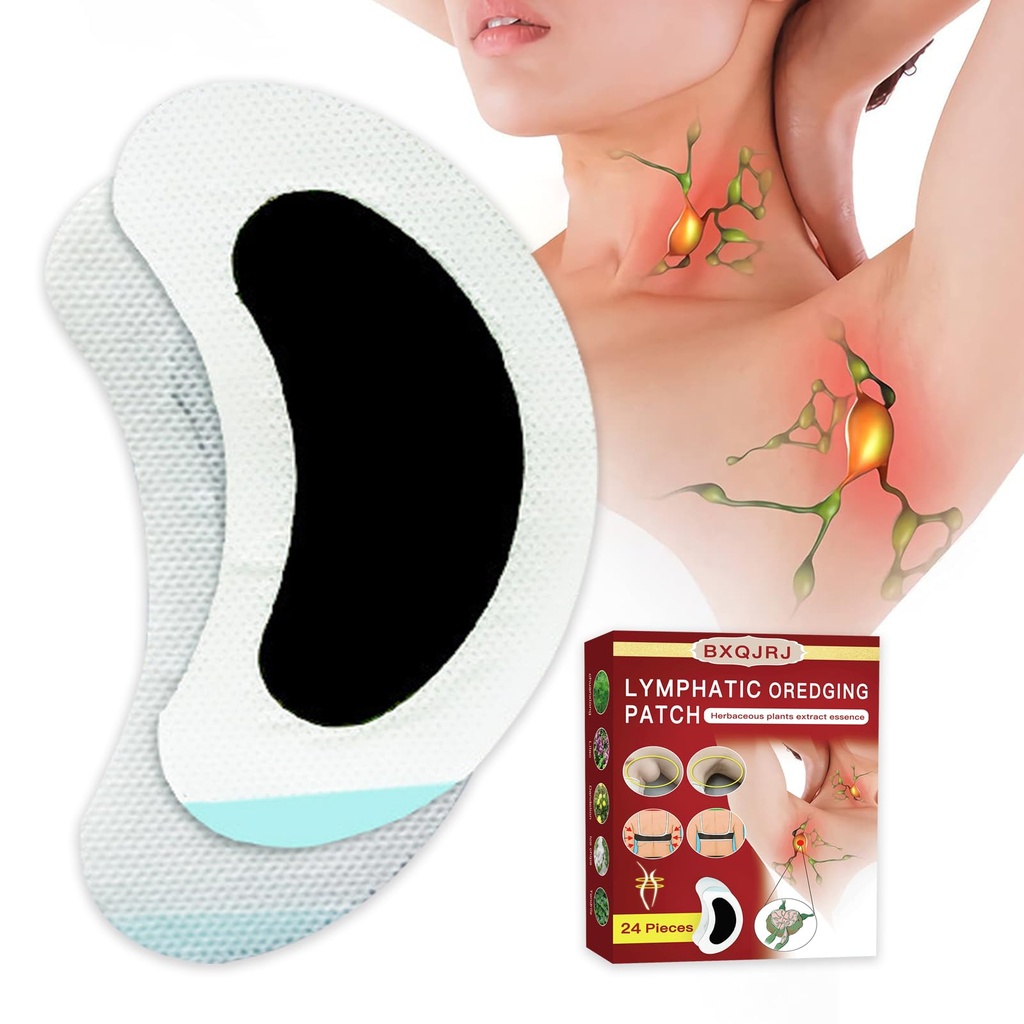 24Pcs/Box Zeliščni limfni vozlički obliž, Limfatični drenažni obliž/Patches, Herbal Lymphatic Drainage Care Patch, Neck Lymph Nodes Patch, Lymphatic Masage za moške in ženske