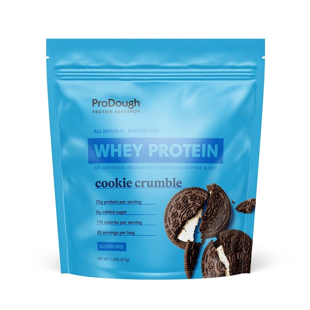 ProDough Gourmet sirotkinega izolata Hidrolizirane beljakovine v prahu za stresanje Mix- Easy Digest Enzyme mešanica, 25g beljakovine na serviranje, naravne sestavine, Gluten brez, Keto prijazno (Cookie Crumble)