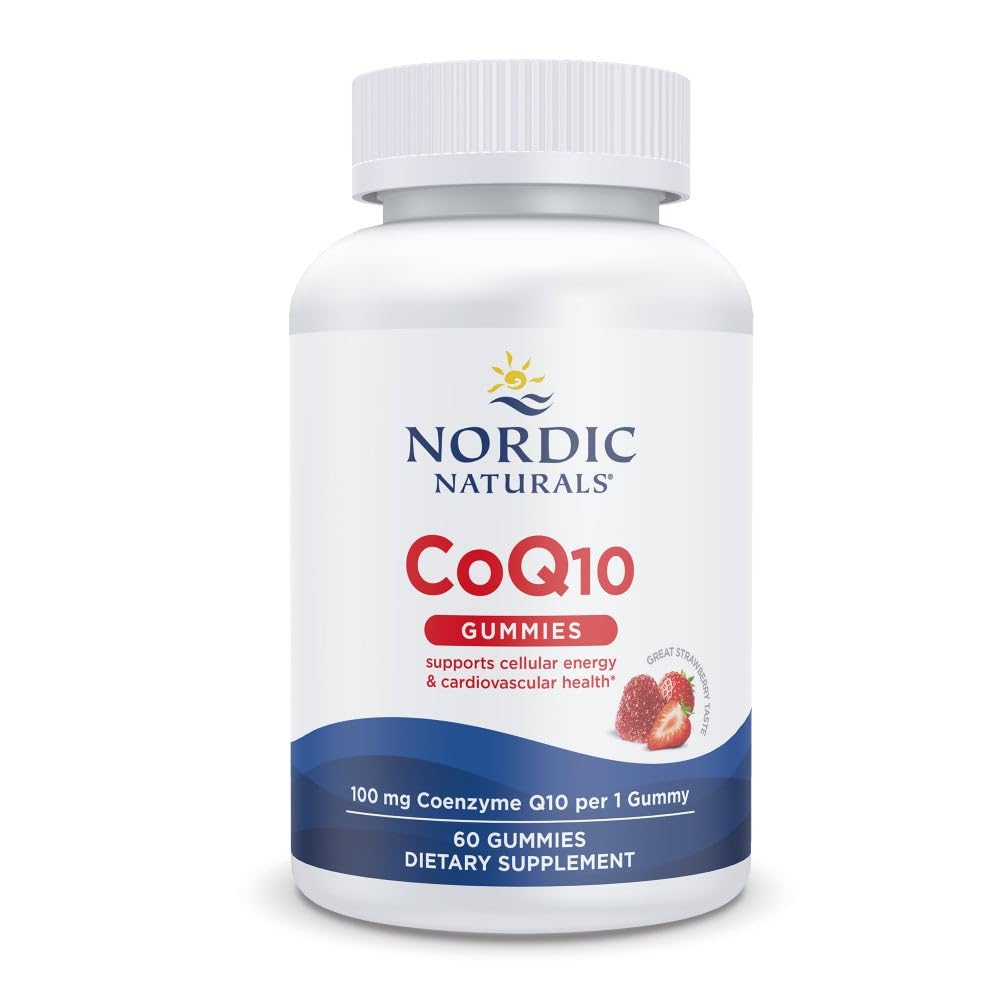 Nordic Naturals CoQ10 Gumies, Jagoda - 60 Gumies - 100 mg koencim Q10 (CoQ10) - Great Okus - zdravje srca, proizvodnja celične energije, podpora antioksidanti - Non-GMO, Vegan - 60 Servingov