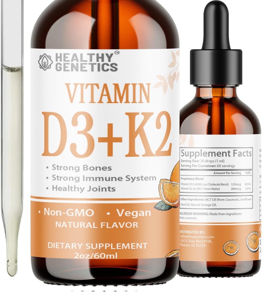 Tekoči vitamin D3 K2 Plus Vitamin K2 MK-7 