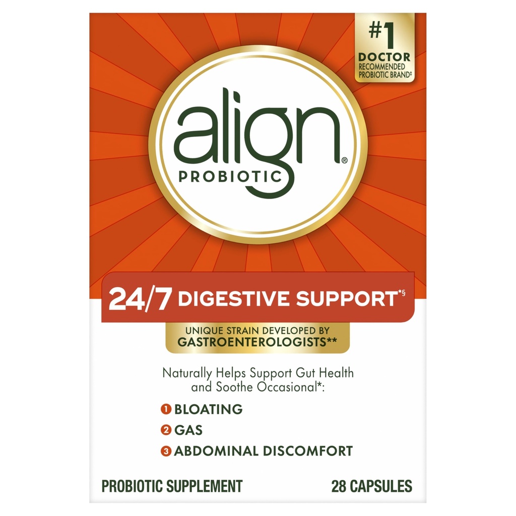 Align probiotik, probiotiki za ženske in moške, Daily probiotic dodatek za digestivno zdravje*, #1 Priporočeni probiotik za zdravnike in gastroenterologi‡, 28 Kapsule