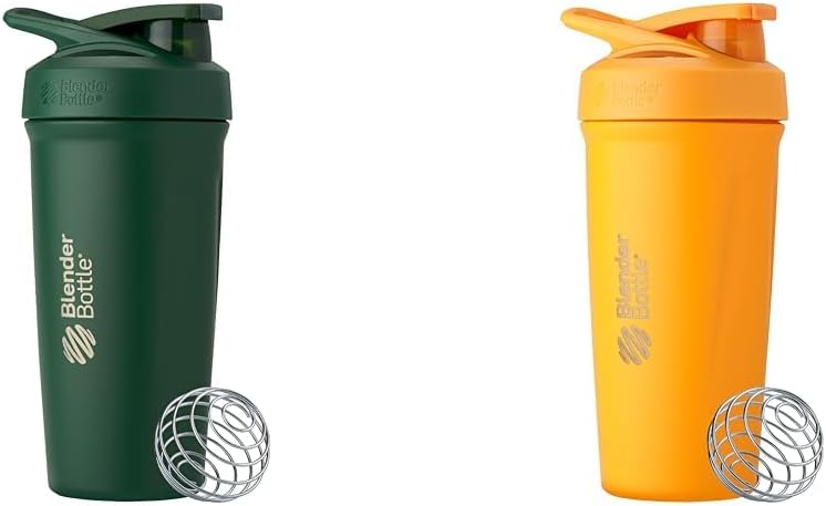 BlenderBottle 24-Ounce Nerjaveče jeklo Shaker pokal Bundle z žico Whisk - Gozd in Mango