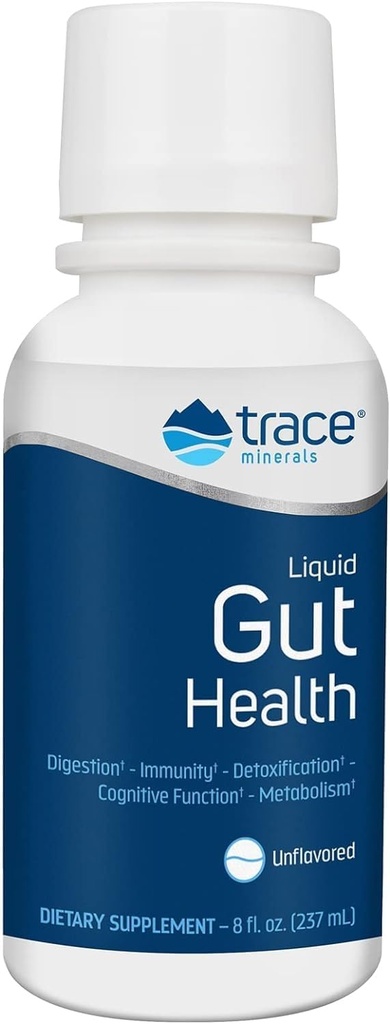 Trace Minerals Gut Health - Podpora za Gut Lining, zdravo prebavo, delovanje imunskega sistema - Prebavne zdravstvene dopolnilo s Humic & Fulvic kisline - Unflavored, 8 fl oz (O 47 Servings)