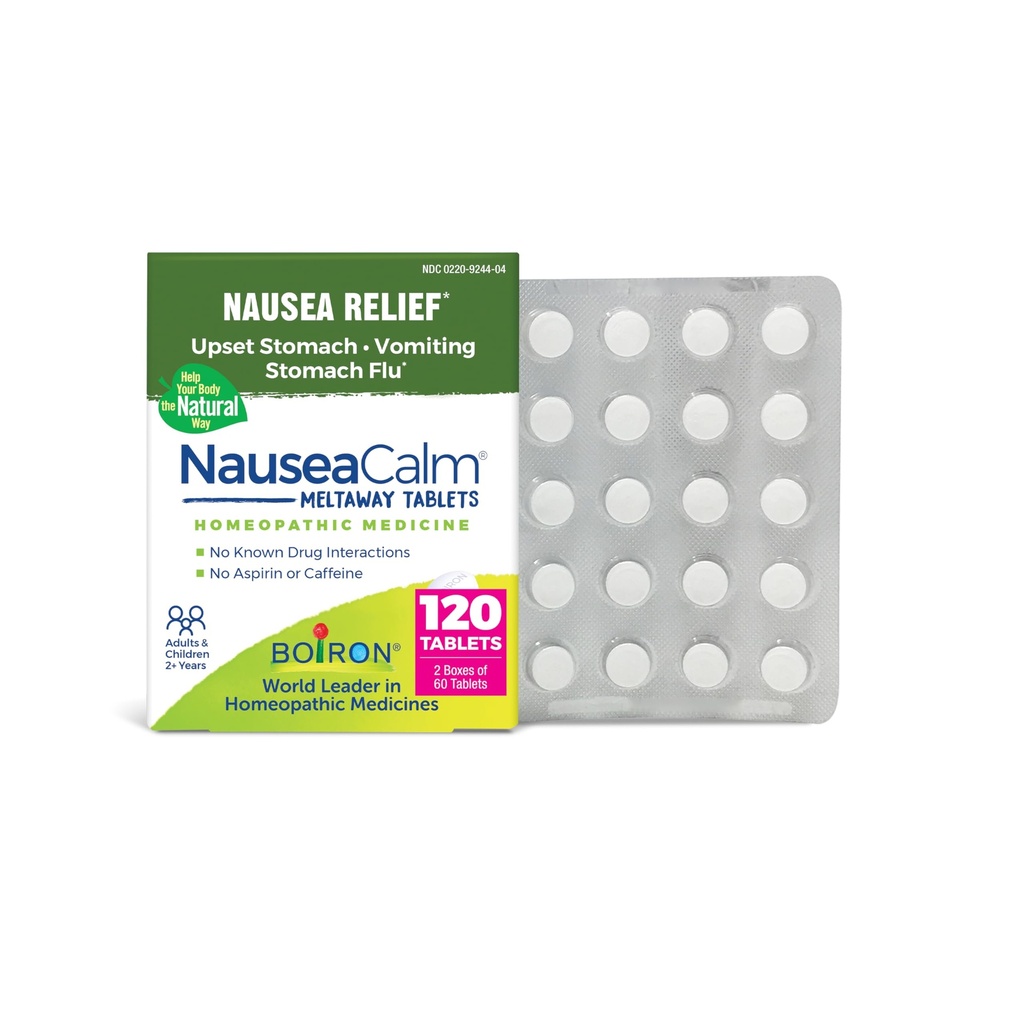 Boiron Siljenje na bruhanjeCalm Relief for Upset Stomach, Navzea, in bruhanje Zaradi želodčne gripe, prekomerno razvajanje, ali gibanja bolezen - Ne-Drowsy - 120 Število (2 paket 60)