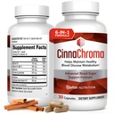 CinaChroma kapsule - cimet dopolnila z 10:1 ekstraktom, krom, vanadij, selen, vitamin D3 & K2 - naravni sladkor bloker - 30 kapsul, 1 mesec