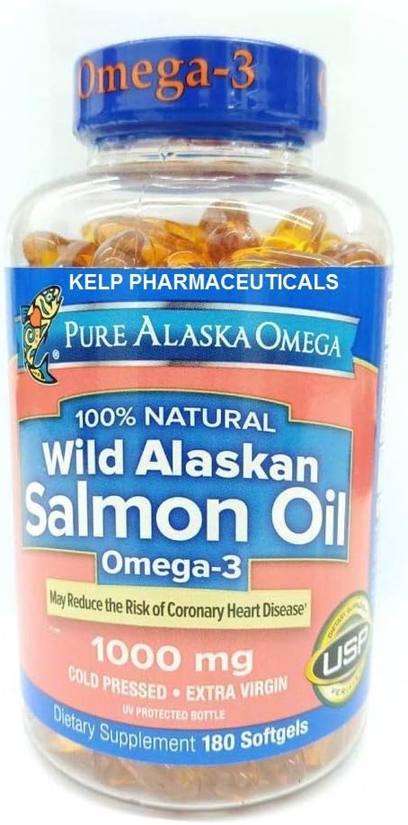 Čista Aljaska Omega-3 Wild Aljaska Salmon Oil 1000mg Softgels 180-Count