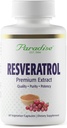 Paradise Zelišča Resveratrol, Antioksidant, Super Močen, Ultra Pure, Vegan, Non GSO, Gluten brezplačno, 60 Vegetarijanske kapsule