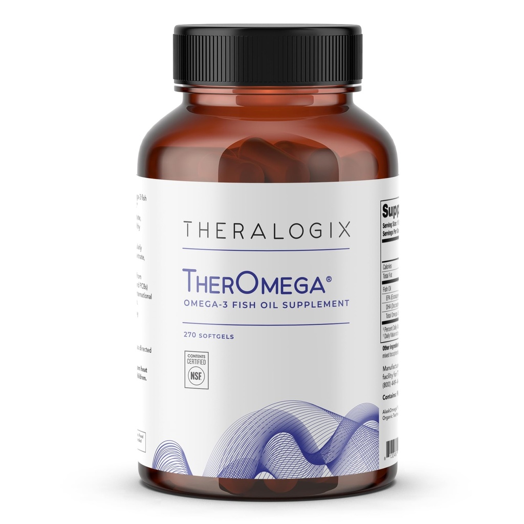 Theralogix TherOmega Omega-3 ribje olje dodatek - podpira srce, možgane, imunskega in skupnega zdravja* - 700 mg DHA & EPA iz divje Aljaske Pollock - Trajno izvor - NSF Certified - 270 Softgels
