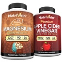 Nutrivein Premium Apple Cider Vinegar kapsule & magnezijev L-treonat paket: visoko-Absorpcija Magnezij Treonat dopolnilo in Apple Cider Vinegar dodatki za možgane, Gut, & splošno dobro počutje