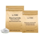 PURE ORIGINAL SESTAVINE Hyaluronska kislina in niacinamid strdek, različne velikosti, Flush-free, Fine praški