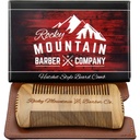 Beard Comb - Sandalwood naravna senčila za lase - Anti-Static & No Snag, ročno izdelana široko & fino zobne ščetke najboljše za brade in usta z nesenje primera Pouch