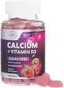 Kalcijevi dodatki za ženske - brez sladkorja kalcijeve žvečilke z vitaminom D3 za moč kosti, zobje in imuno zdravje podpora, naravni žveči za ženske in moške - malina arome & Non-GMO - 60 Gumies