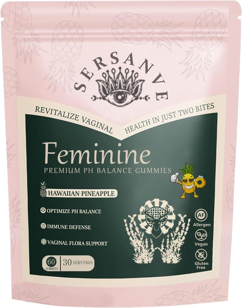 Vitalna naravna žensko ravnovesje Gumiji za zdravje žensk, havajski pineapple aroma, Vegan, Gluten-free ,Podpora ženske Vitalnost in Gut zdravje - 60 Gummies (1)
