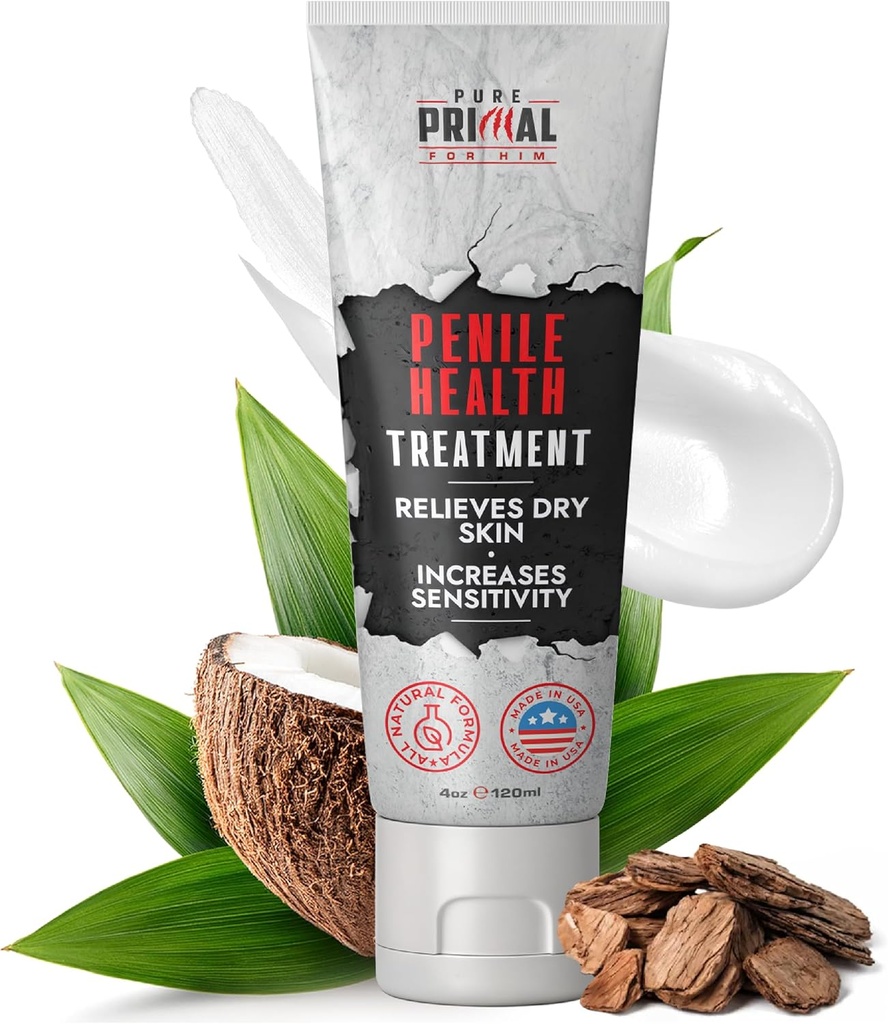 Pure Primal Penile Cream za moške – hitro absorbira Penile Health Creme za hidracijo Kožna podpora in draženje Relief – Daily Moisturizer zdravljenje