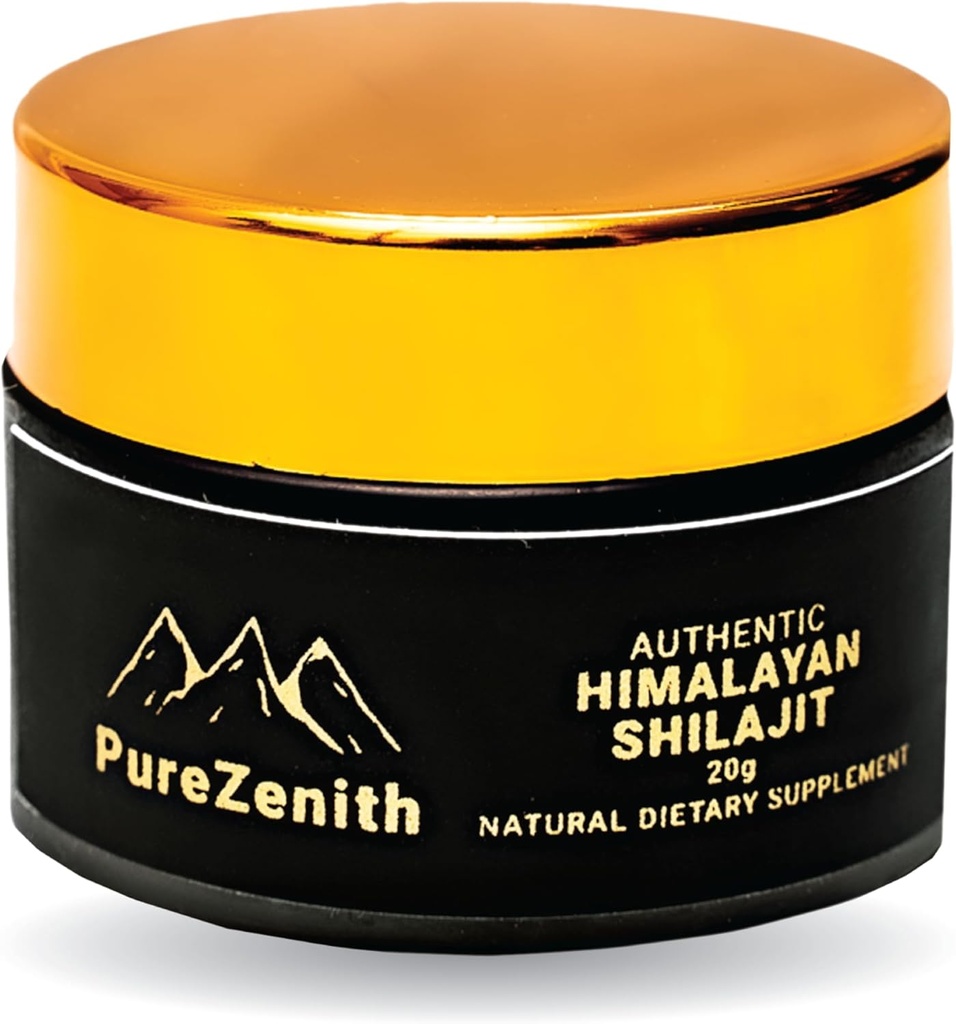Himalajski Shilajit Resin, 85+ Trace Minerali & Fulvic Acid - Natural Energy & Imuna Support Supplement, Visoka hranilna moč za moške in ženske, Lab Tested - 20 Grams