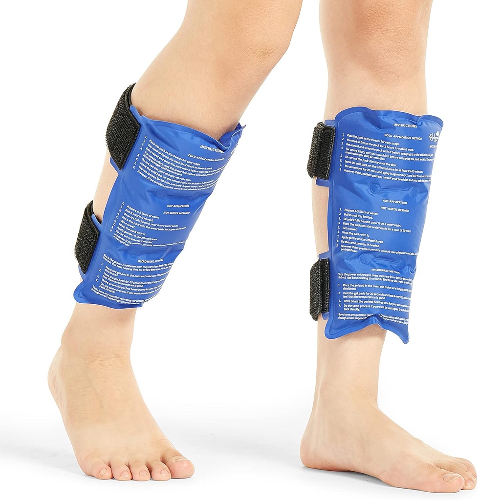 BODYPROX Shin Sprint Ice Pack 2 Pack - ponovno uporaben hladen in vroč ovoj za Shin Sprints Pain Relief, Fleksibilen Ice Pack za tekače