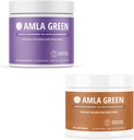 Amla Powder & Green Tea Superfood Supplement, Antioksidant Podpora, Izdelano z Bezgovimi jagodami (90 obroki) & Bučna začimba (30 obrokov), Organic, Vegan