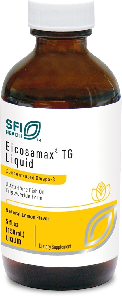 Klaire Labs SFI Zdravje Eicosamax TG Ribje olje - Ultra Pure Omega-3 Ribje olje tablete z EPA/DHA - Trajno izvorno - Naravna limonina aroma za brez ribjih ogorkov ali pookusa (30 Serving / 5 fl oz)