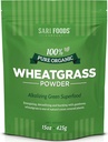 Sari Foods Organic Wheatgrass Powder - sok iz pšenične trave v prahu s klorofilom, antioksidanti in vitamini (15 Ounce)