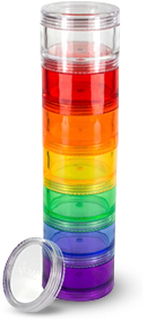7 Day Medicine tablete Organizator - Zložene tablete Box - Fits majhne tablete in vitamini dopolnila, Naj vaše vsakodnevno zdravilo organizirano na enem mestu - Srednje - Mavrični