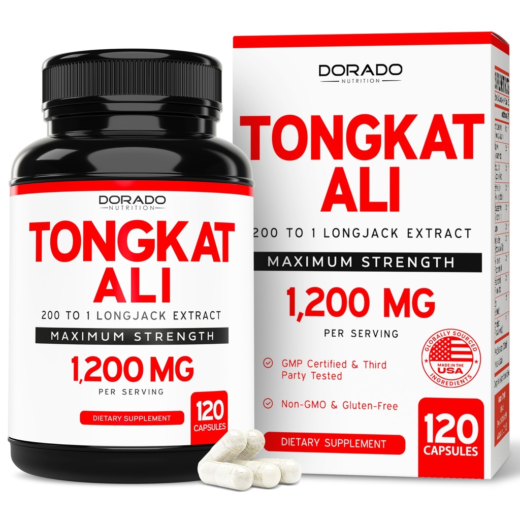 Tongkat Ali For Men 1200mg (200 do 1 ekstrakt) - 120 kapsul - Longjack dodatek - Premium Tonkat-Ali dodatek - Podpora moč, pogon, atletske zmogljivosti in mišične mase - Gluten Free & Non-GMO