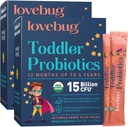 LJUBEZEN Otroci Probiotik Powder s prebiotično vlakni - Toddler Immunity Support & Constipation Relief - USDA Organic Probiotics for Children Gut & Digestive Health (Ages 1-4) - 60 Pack (Nearomatizirana)