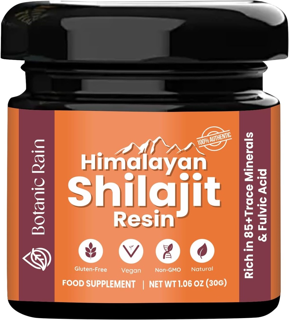 Čisti himalajski shilajit Resin za moške in ženske, 85+ Trace Minerals, 75%+ Fulvična kislina za energetsko okrepitev in imuno podporo, himalajski Resin Ayurveda Product - 1,06 oz