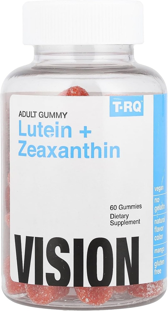 TRQ Lutein + Zeaksantin Gummy (Dnevni dodatek), naravni mango, rediš, št. 60