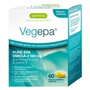 Igennus Vegepa Omega 3 Divje ribje olje & večer Mešanica Primrose olje, 560 mg EPA Plus GLA, 60 malih softgels
