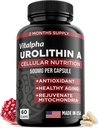Anti-Aging urolitin A dodatek - Čista in močna antioksidant zaščita Mitohondrijski dodatki - Naravna energija Boost - Mitohondrijsko zdravje in celična popravila Podpora za moške in ženske - 60 Caps