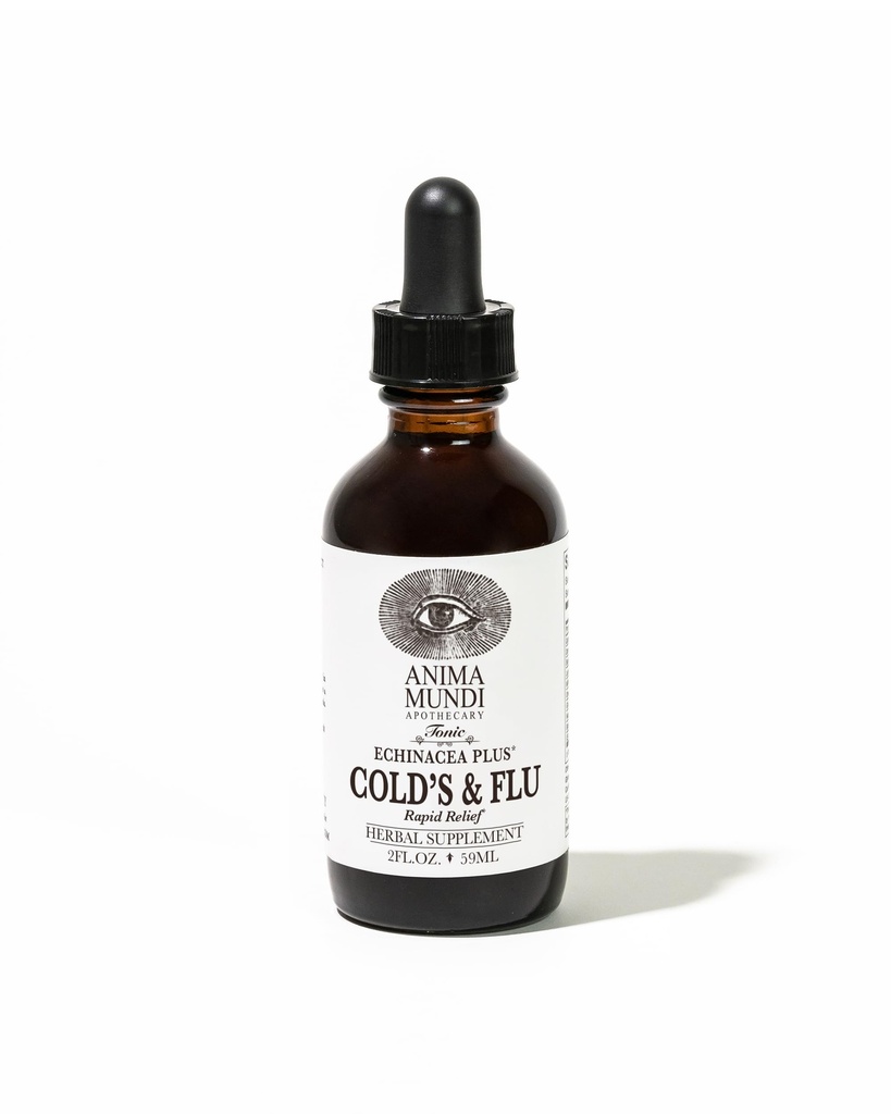 Anima Mundi Apothecary Cold's & Flu Tonic - Imunske podporne kapljice z Echinacea, Česen, Kurkuma koren & svež ingver - Imunski sistem podporo tekočine dodatek (2oz / 60ml)