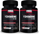 Force Factor Yohimbine Dopolnilo za moške, Johimbe Bark Extract z vrhunsko absorpcijo za povečanje zmogljivosti, 6mg Yohimbine Bark tablete s ključnimi naravnimi sestavinami, 30 Število (Pack of 2)
