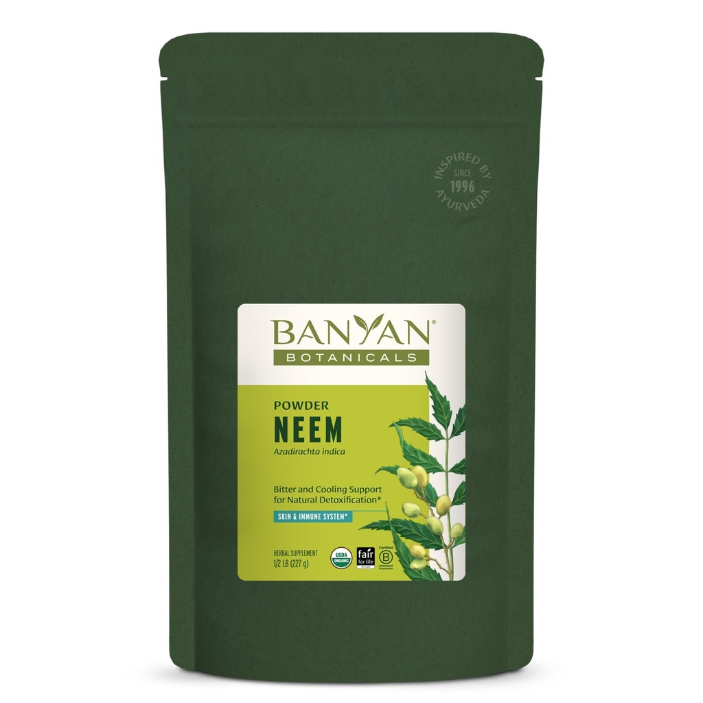 Banyan Botanicals Neem Powder - Organic Azadirachta Indica - očiščevanje Ayurvedic Herb for Healthy Skin & Blood* – 1/2 lb. – Sejem za življenje Trajno pridobljena Ne-GMO Vegan