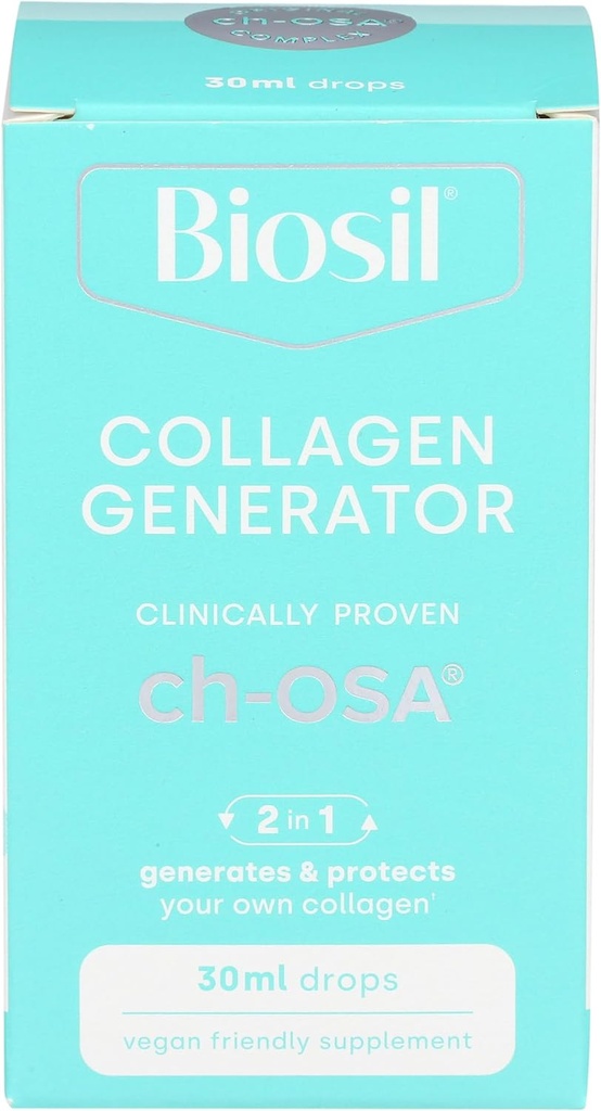 BioSil z naravnimi dejavniki, Lepota, Kosti, Skupni tekoči, Podpira zdrave lase, kože in nohte, Vegan Collagen, Elastin in Keratin Generator, 1 Oz