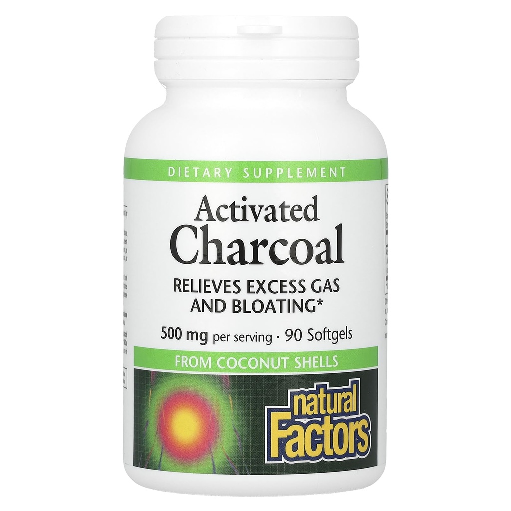 Naravni dejavniki Aktiviran Charcoal 90 Softgel