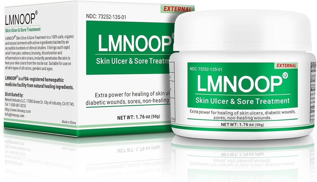 LMNOOP® mazilo za omamljanje kože, za razjede stopal in nog, razjede, razjede krčev, ulkusi, posteljice, kosi, opekline, kožne okužbe, naravne sestavine globoko ozdravljanje